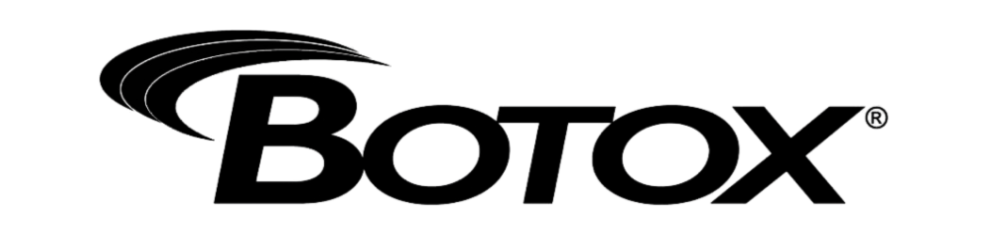 Logotipo en negro de Botox, con trazo curvo a la izquierda; representa la toxina botulínica usada en Lozania Centro Estético para medicina estética facial y tratamientos no quirúrgicos, con evaluación médica personalizada y tecnología estética avanzada.